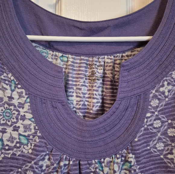 Women's Purple Mandala Pattern Tank Top - Picture 2 of 5